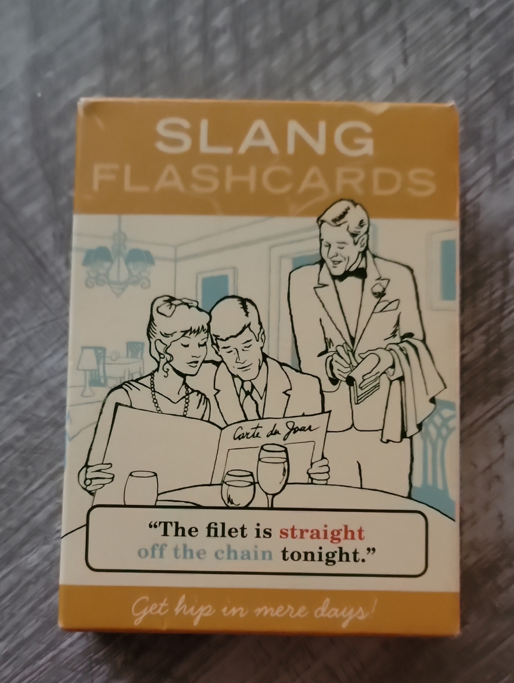 Slang Flashcards Card Deck - Mustard & Cream Box